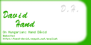 david hand business card